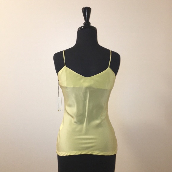 NWT Boutique Designer Bias Yellow Silk Camisole, XS - Picture 2 of 7
